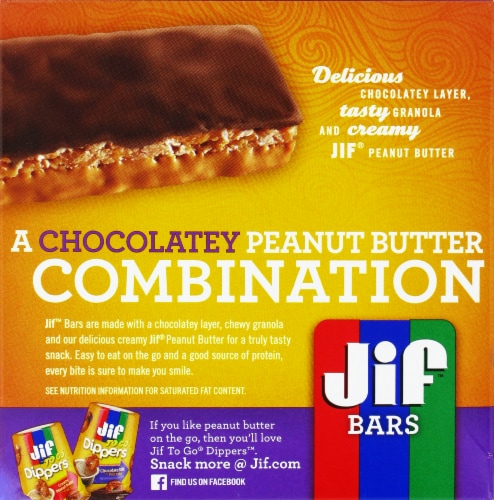 Jif™ Chocolate Peanut Butter Granola Bars Perspective: back