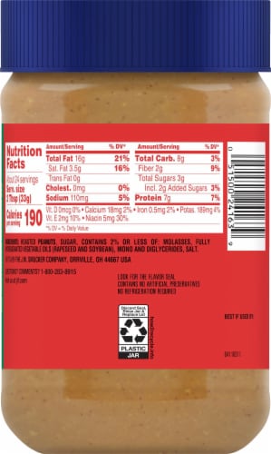 Jif Extra Crunchy Peanut Butter Perspective: back
