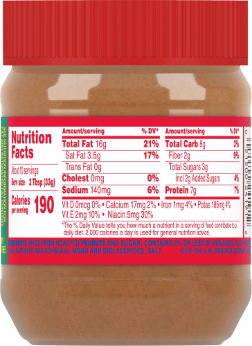 Jif Creamy Peanut Butter Perspective: back