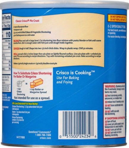 Crisco® All-Vegetable Shortening Perspective: back