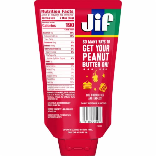 Jif® Simply Squeeze Creamy Peanut Butter Perspective: back