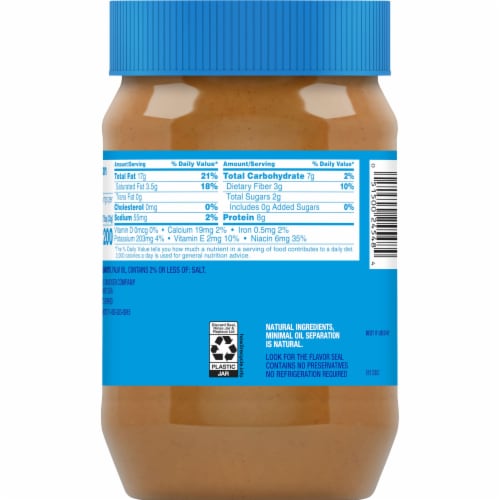 Jif® No Added Sugar Creamy Peanut Butter Spread Perspective: back