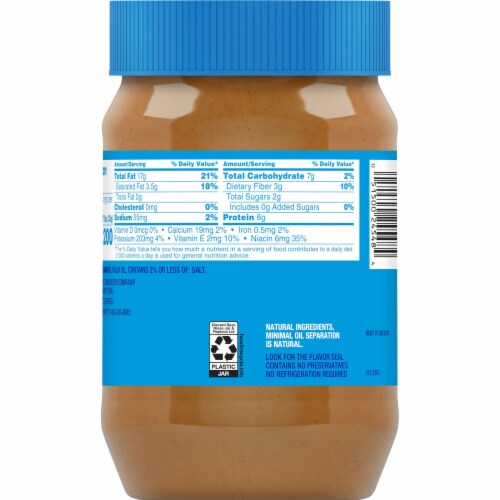 Jif® No Added Sugar Creamy Peanut Butter Spread Perspective: back