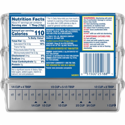 Crisco® All-Vegetable Shortening Sticks Perspective: back