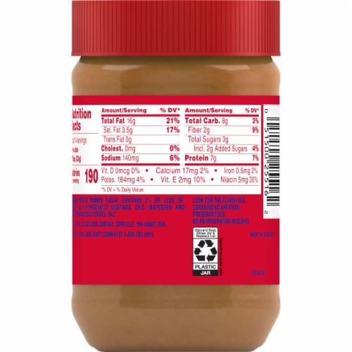 Jif® Creamy Peanut Butter Spread Perspective: back