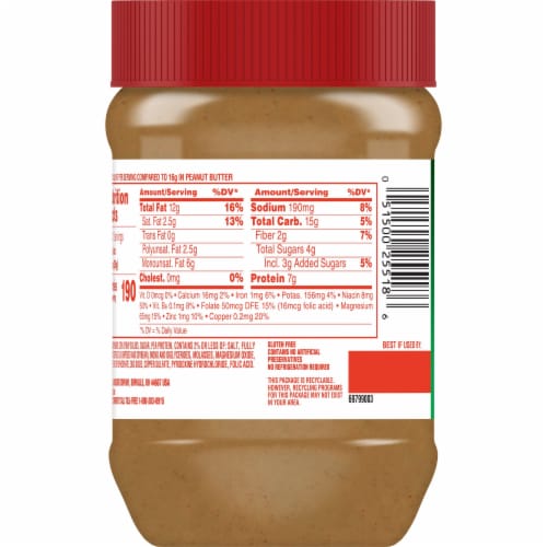 Jif® Reduced Fat Creamy Peanut Butter Perspective: back