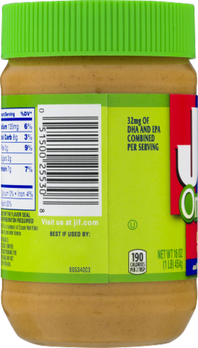 Jif Omega-3 Creamy Peanut Butter Perspective: back