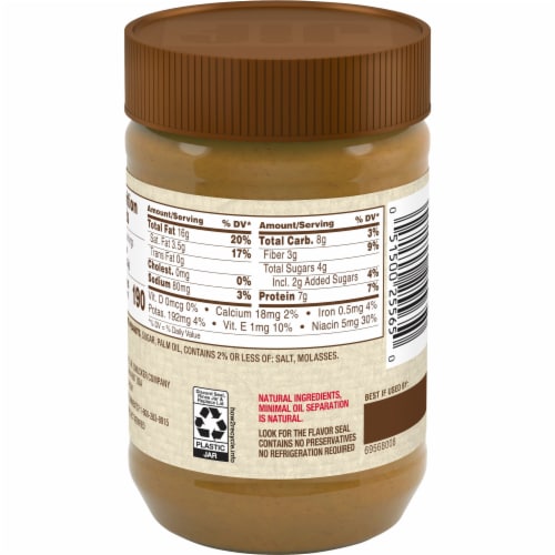 Jif Natural Creamy Peanut Butter Perspective: back