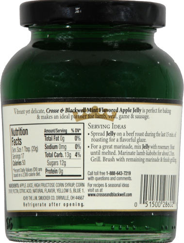 Cross & Blackwell Mint Flavored Apple Jelly Perspective: back