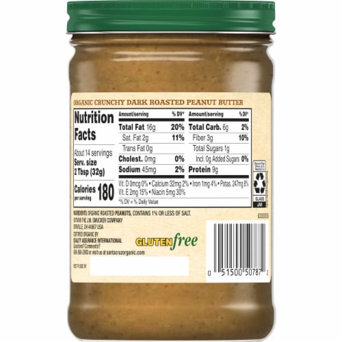 Santa Cruz Organic® Dark Roasted Crunchy Peanut Butter Perspective: back