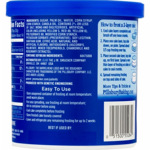 Pillsbury Creamy Supreme® Buttercream Frosting Perspective: back