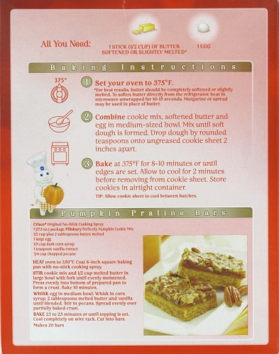 Pillsbury Perfectly Pumpkin Cookie Mix Perspective: back