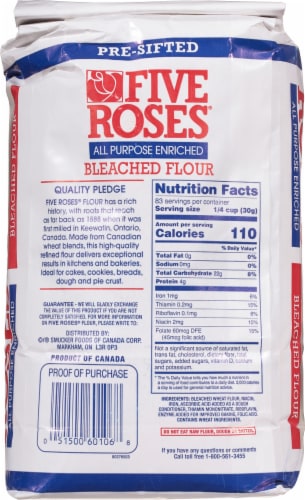 Five Roses All Purpose Enriched Bleached Flour Perspective: back