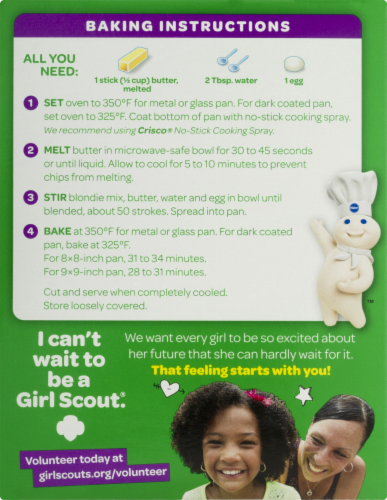 Pillsbury Girl Scout Caramel Coconut Blondie Mix Perspective: back