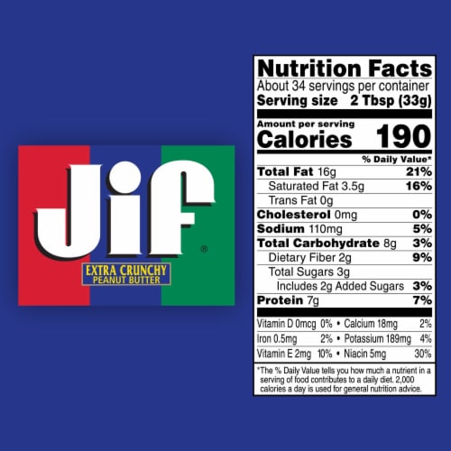 Jif Extra Crunchy Peanut Butter Perspective: back