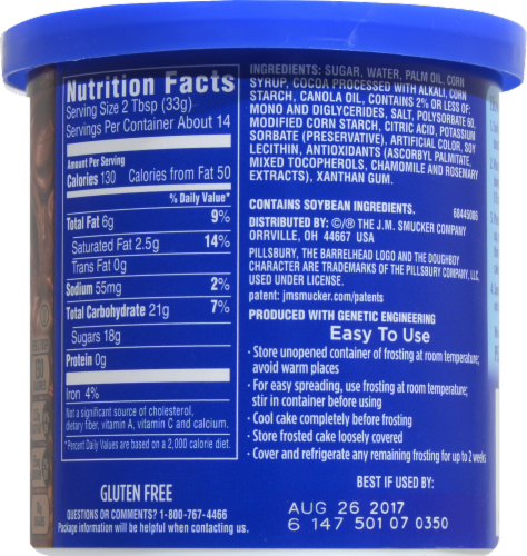 Pillsbury Creamy Supreme Milk Chocolate Frosting Perspective: back