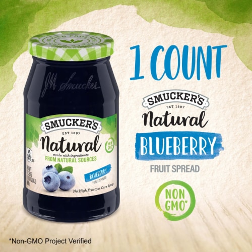 Smucker’s Natural Blueberry Fruit Spread Perspective: back