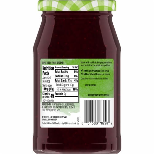 Smucker's® Natural Triple Berry Fruit Spread Perspective: back