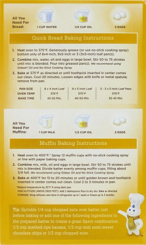 Pillsbury Banana Quick Bread Mix Perspective: back