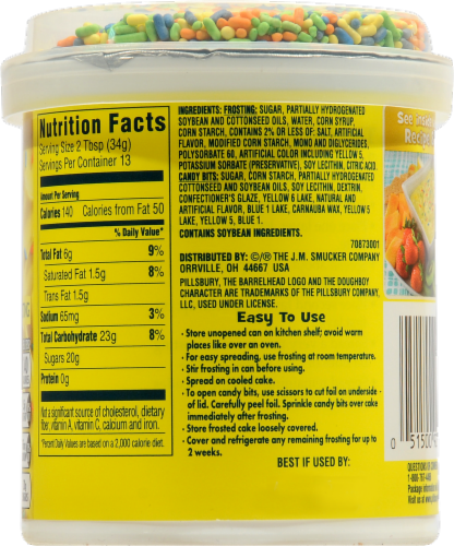 Pillsbury Funfetti Neon Yellow Vanilla Frosting Perspective: back