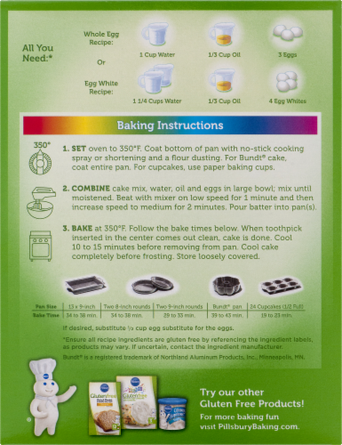 Pillsbury Gluten Free Funfetti Cake Mix Perspective: back