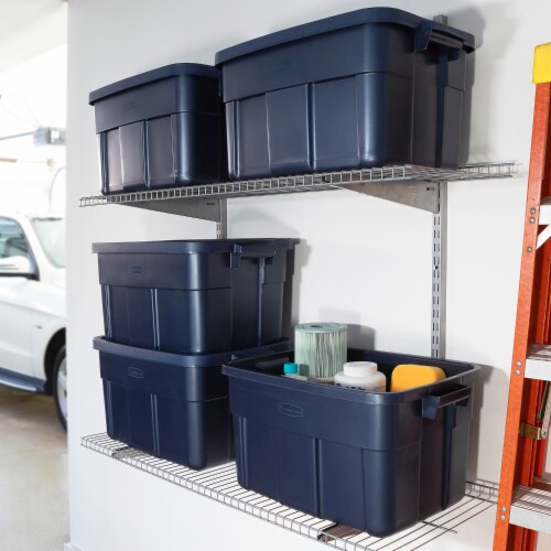 Rubbermaid Roughneck Storage Box Tote - Dark Indigo Perspective: back