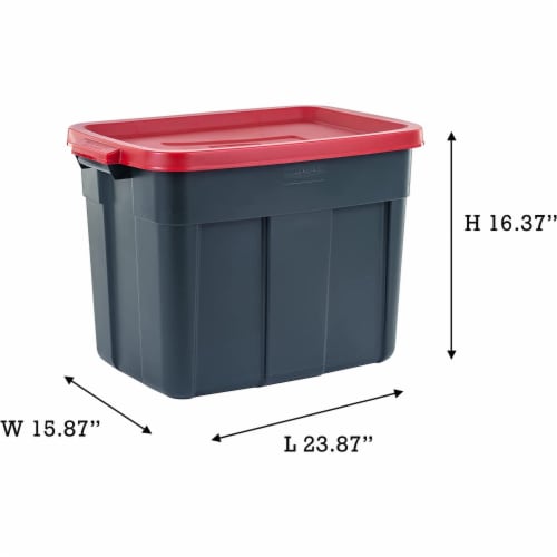 Rubbermaid Roughneck 18 Gal Plastic Holiday Storage Tote, Green and Red (6  Pack), 1 Piece - Gerbes Super Markets