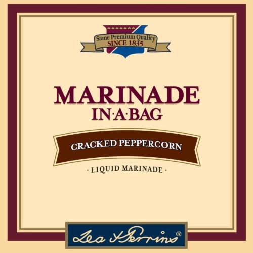 Lea & Perrins Marinade in a Bag Cracked Peppercorn Liquid Marinade Perspective: back