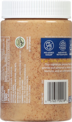 MaraNatha® Creamy Raw Almond Butter Perspective: back