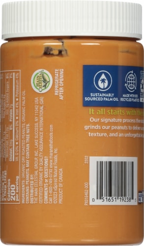 MaraNatha® Organic No Sugar or Salt Added Creamy Peanut Butter Spread Perspective: back