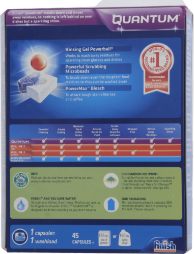 Finish Powerball Quantum Dishwasher Detergent Capsules Perspective: back