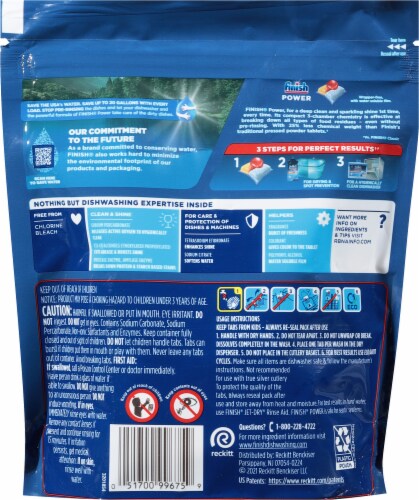 Finish® Powerball Lemon Sparkle Dishwashing Gel Tablet Perspective: back