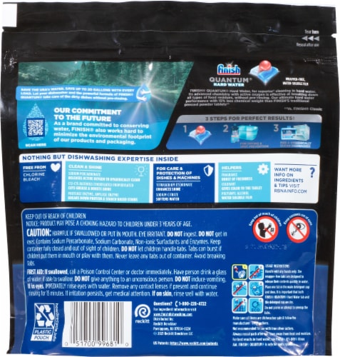 Finish® Powerball® Quantum® Hardwater Dishwasher Detergent Tabs Perspective: back