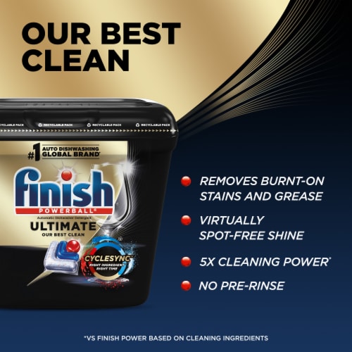 Finish Ultimate Dishwasher Detergent, Premium Dishwashing Tablets Perspective: back