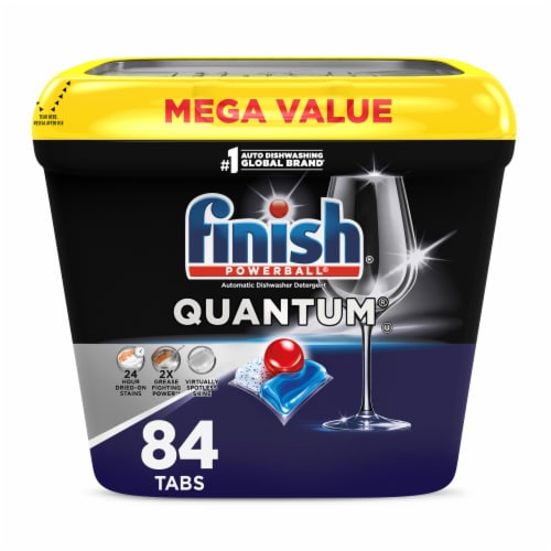 Finish Quantum Dishwasher Detergent, Premium Dishwashing Tablets Perspective: back