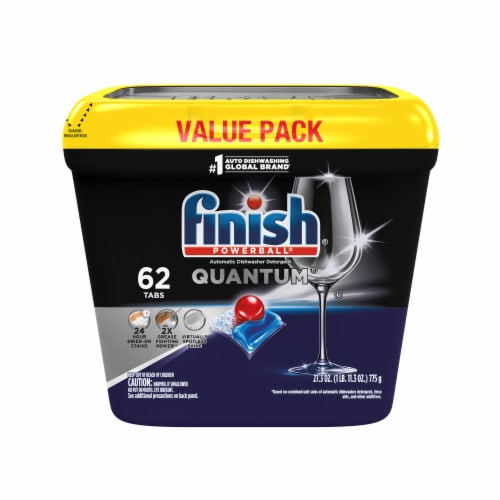 Finish Quantum Dishwasher Detergent, Premium Dishwashing Tablets Perspective: back