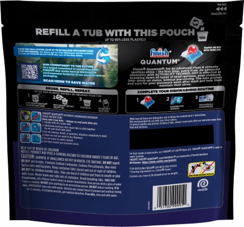 Finish® Quantum® Dishwasher Tablets Perspective: back