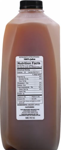 Big B's Organic Apple Juice Perspective: back