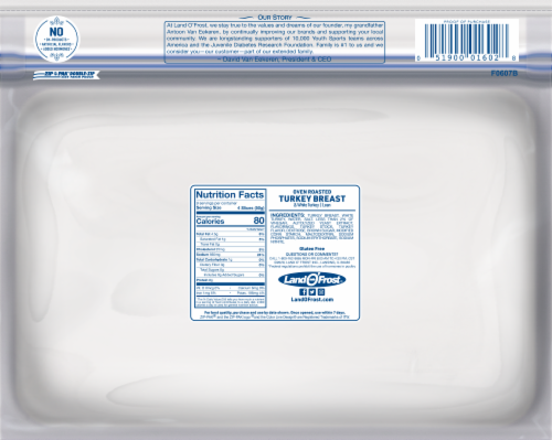 Land O' Frost® Premium Oven Roasted Turkey Breast Lunch Meat Perspective: back