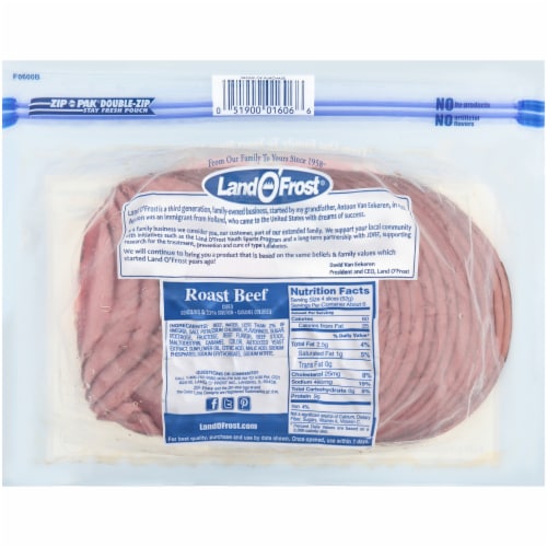 Land O' Frost Premium Roast Beef Lunch Meat Perspective: back