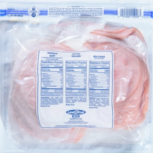 Land O' Frost® Smoked Ham Cotto Salami and Bologna Sub Sandwich Kit Perspective: back