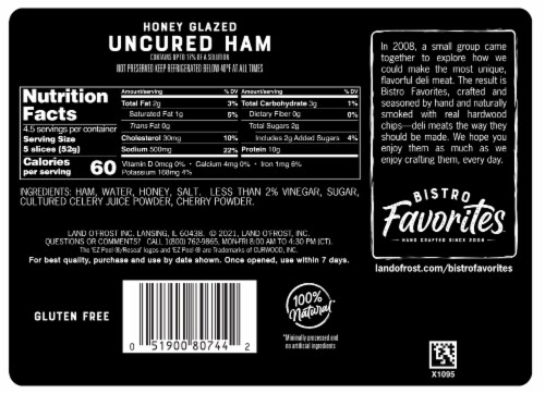 Land O'Frost® Bistro Favorites™ Honey Glazed Uncured Sliced Ham Perspective: back
