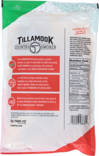 Tillamook® Country Smoker Tajin® Chili Lime Beef Jerky Perspective: back