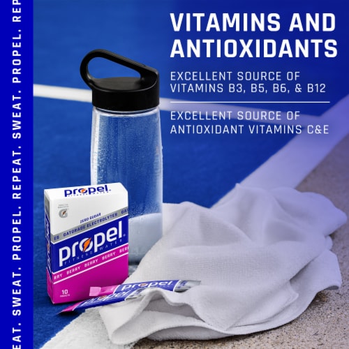 Propel® Zero Sugar Berry Drink Mix Packets Perspective: back