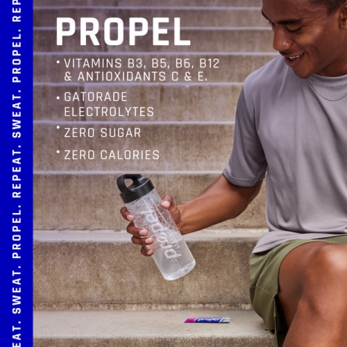 Propel® Zero Sugar Kiwi Strawberry Drink Mix Packets Perspective: back
