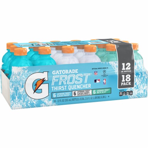 Gatorade® Frost Blue White Teal Sports Drink Variety Pack Bottles Perspective: back