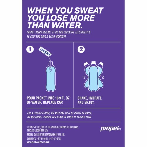 Propel Grape Protein Powder (5 Pack) Perspective: back