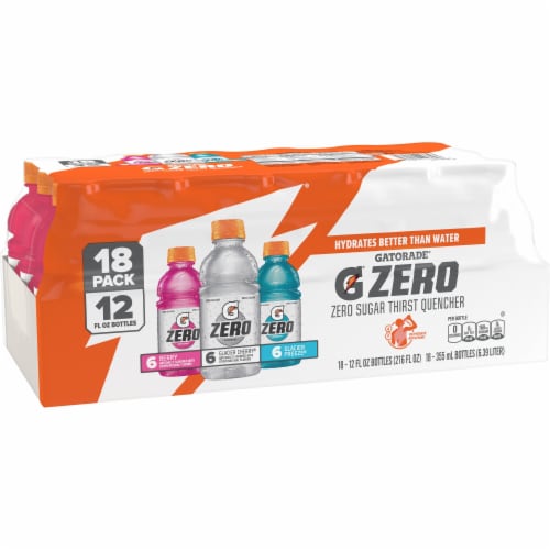 Gatorade® Zero Sugar Pink White Blue Sports Drink Mini Variety Pack Bottles Perspective: back