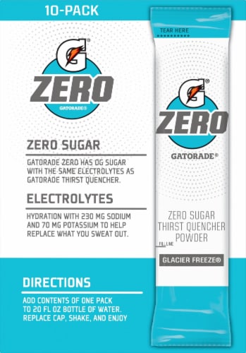 Gatorade® Zero Sugar Glacier Freeze Drink Mix Packets Perspective: back