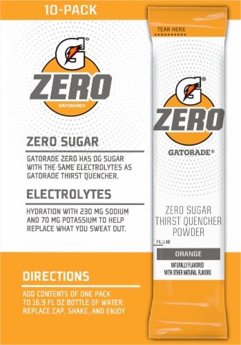 Gatorade® Zero Sugar Orange Drink Mix Packets Perspective: back